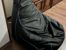 Игровое кресло MyPuff Геймер, бескаркасное кресло,черно-голубой