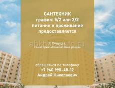 Требуется сантехник в г. Пицунда