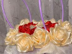 Розы из ленты .