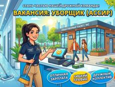 Кассир-уборщик в центре 