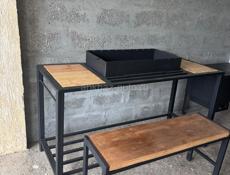 Продается дровяная печь , мангал + табуретка 