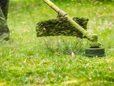 Покос травы , колючек 