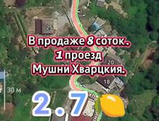 За 2.7 🍋 участок по Мушни Хварцкия. 1-проезд 
