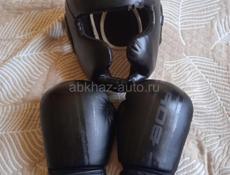 Перчатки боксерские с шлемом