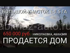 Продается дом в c. Николаевка, Абхазия. Около 1-1.5 га земли.