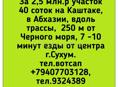 2,5 млн.р участок 40 соток на Каштаке, в Абхазии, вдоль трассы,  250 м от Черного моря, 7 -10 минут езды от центра г.Сухум